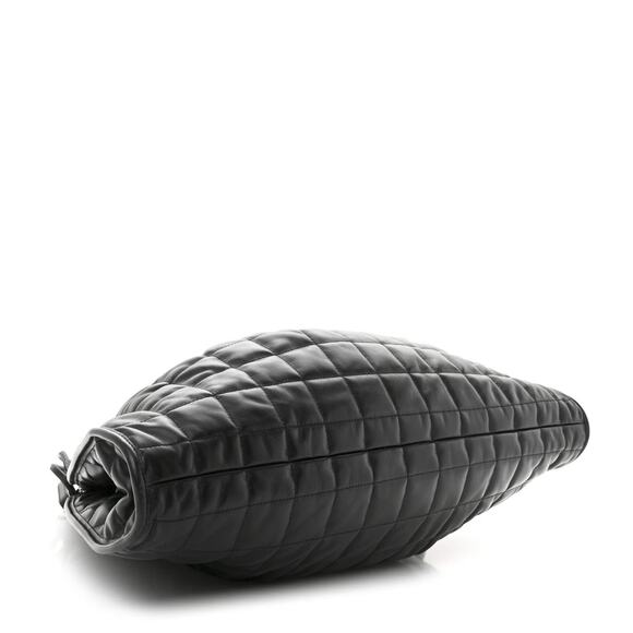 GUCCI Deco Large Camelia Black Quilted Leather Hobo Tote Chain Shoulder Bag - Picture 3 of 9